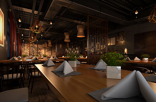 内蒙古简约大气中式风格餐厅设计装修效果图
