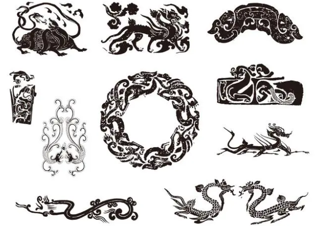 内蒙古龙纹和凤纹的中式图案